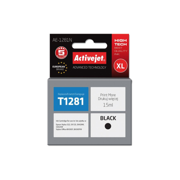 ACJ INK ΣΥΜΒΑΤΟ ΜΕ EPSON AE-1281N #T1281 BLK 15ml (Ν) #
