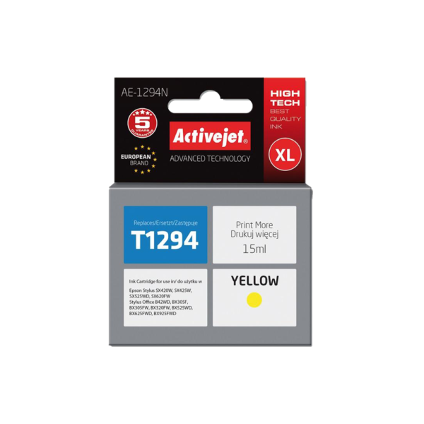 ACJ INK ΣΥΜΒ. ΜΕ EPSON AE-1294N #T1294 YEL 15ml (Ν) #