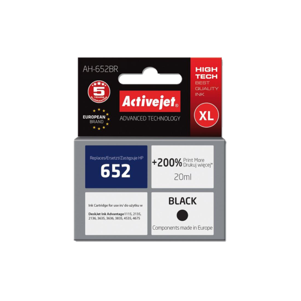 ACJ INK ΣΥΜΒ. ΜΕ HP AH-652BR #652 BLK   20ml (Α) #