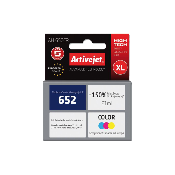 ACJ INK ΣΥΜΒ. ΜΕ HP AH-652CR #652 TRICOLOR 21ml (Α) #