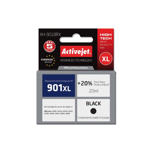 ACJ INK ΣΥΜΒ. ΜΕ HP AH-901BRX #901XL BLK 20ml (Α) #