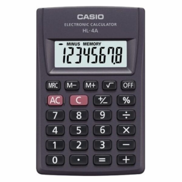 CASIO Αριθμομηχανή Μπαταρίας HL-4A 8 Ψηφίων