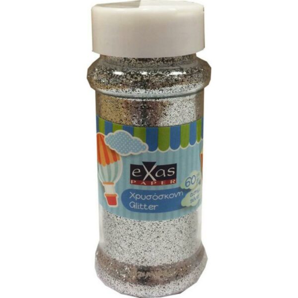 Exas Paper Χρυσόσκονη Glitter Αλατιέρα Ασημί 60γρ