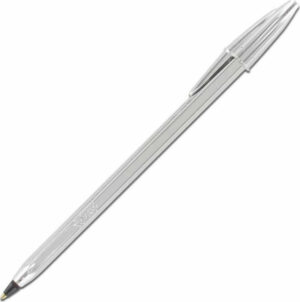 Bic Cristal Original Shine Ballpoint 1.0mm Ασημί με Μαύρο Μελάνι