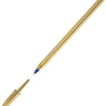 Bic Cristal Original Shine Ballpoint 1.0mm Χρυσό με Μπλε Μελάνι