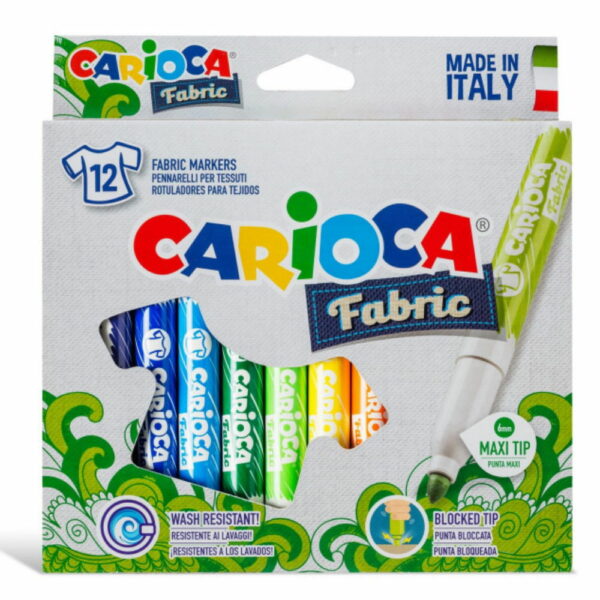 Carioca Fabric Μαρκαδόροι Ζωγραφικής Για Ύφασμα 12τμχ 42737