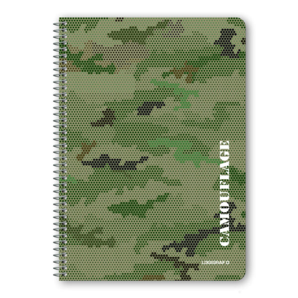Logigraf Σπιράλ Τετράδιο Ριγέ 17x25 90 φύλλα 3 Θέματα Camouflage (Διάφορα Σχέδια) 02513