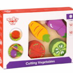 Tooky Toy Ξύλινα σφηνώματα σε δίσκο κοπής - Λαχανικά