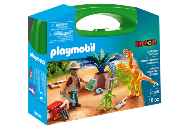 PLAYMOBIL Maxi Βαλιτσάκι Εξερευνητής και δεινόσαυροι 70108