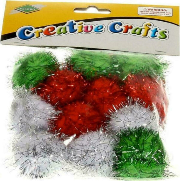 Valoro Πομ Πομ Χειροτεχνίας Glitter 4cm 12τμχ 241545