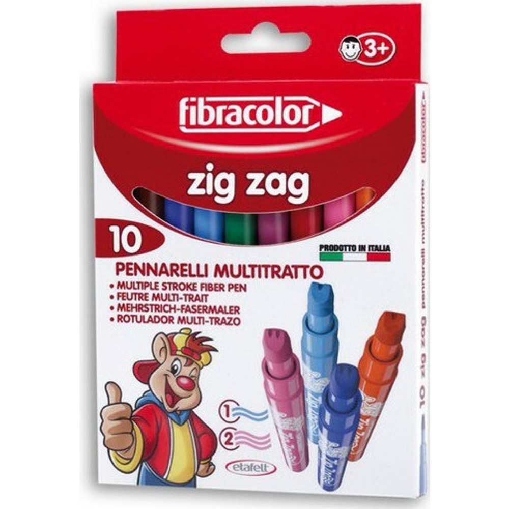 Fibracolor Zιg-Zag Μαρκαδόροι 10 Χρώματα 001194