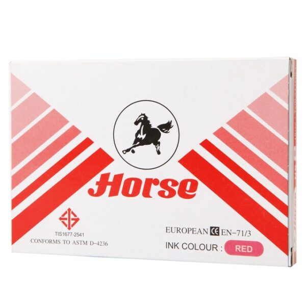 Horse Ταμπόν σφραγίδας σε μεταλλικό κέλυφος No.2 7x11cm Κόκκινο