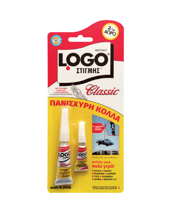 Logo Κόλλα Στιγμής Classic Μικρού Μεγέθους 2τμχ 2gr + 1gr