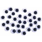 Ματάκια Χειροτεχνίας Κινούμενα 12mm σετ Ασπρόμαυρα 50τμχ 1-61242