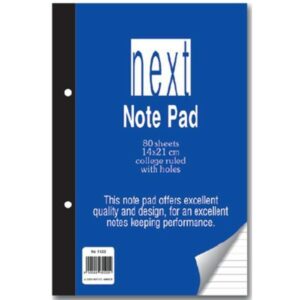 Next μπλοκ ριγέ με τρύπες 14x21εκ. 80 Φύλλα 1122