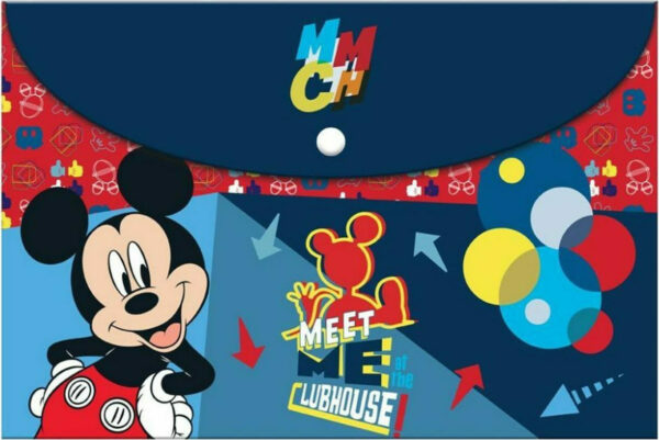 Διακάκης Φάκελος με Κουμπί για Χαρτί A4 Μπλε Mickey 562727