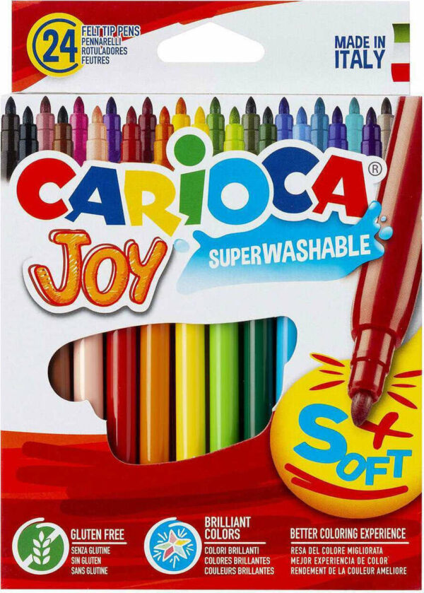 Carioca Μαρκαδόροι Ζωγραφικής Joy Superwashable 24 Τεμ. 40615
