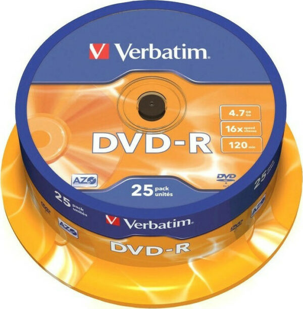 Verbatim Εγγράψιμα DVD-R Printable 4.7GB 25τμχ 43522