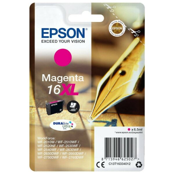 Epson 16XL Μελάνι Εκτυπωτή InkJet Ματζέντα (C13T16334010 C13T16334012)