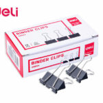 Deli Κλιπς Μεταλλικά 25mm σε Μαύρο χρώμα 12τμχ E38564