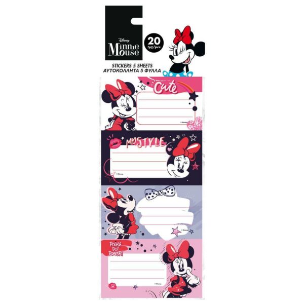 Διακάκης Ετικέτες Τετραδίων Minnie 20τεμ 000563181