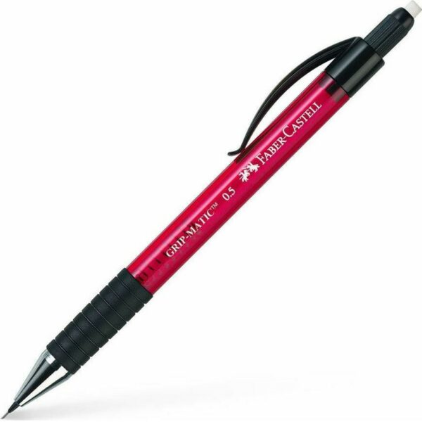 Faber-Castell Gripmatic Μηχανικό Μολύβι 0.5mm με Γόμα Κόκκινο 137521