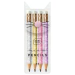 Interdruk Μολύβια Ι315618 Pastel Mini Glitter με Γόμα Set 4τεμ