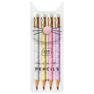 Interdruk Μολύβια Ι315618 Pastel Mini Glitter με Γόμα Set 4τεμ