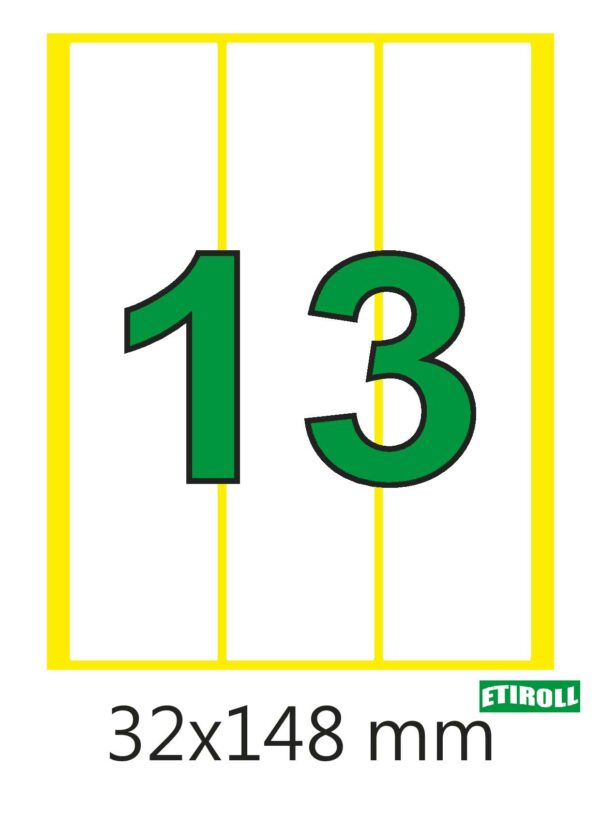 Etiroll Αυτοκόλλητες Ετικέτες Νο13 32mmx148mm 3 ετικέτες/φύλλο 40 φύλλα