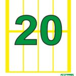 Etiroll Αυτοκόλλητες Ετικέτες Νο20 72mmx23mm 8 ετικέτες/φύλλο 40 φύλλα