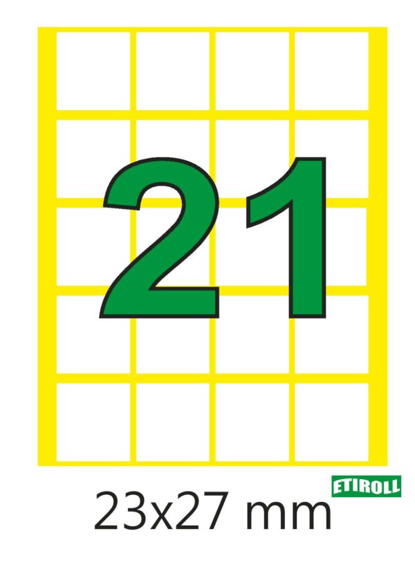 Etiroll Αυτοκόλλητες Ετικέτες Νο21 23mmx27mm 20 ετικέτες/φύλλο 40 φύλλα