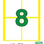 Etiroll Αυτοκόλλητες Ετικέτες Νο8 48mmx72mm 4 ετικέτες/φύλλο 40 φύλλα