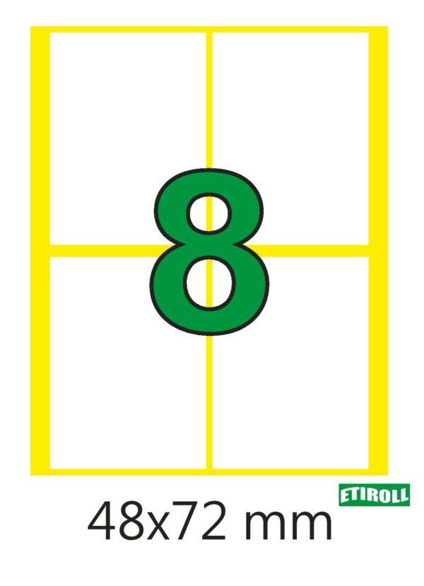 Etiroll Αυτοκόλλητες Ετικέτες Νο8 48mmx72mm 4 ετικέτες/φύλλο 40 φύλλα