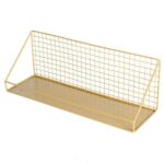 Ράφι επιτοίχιο μεταλλικό χρυσό 45x14xY16εκ. 35432-18