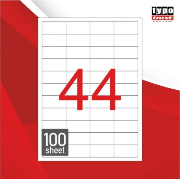 Typotrust 4400 Αυτοκόλλητες Ετικέτες Α4 Ορθογώνιες 48.5x25.4mm TL4411