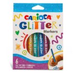Carioca glitter markers 6 χρωμάτων 42190