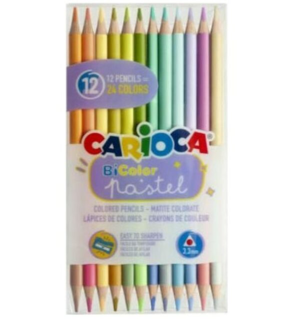 Carioca Bicolor Pastel Διπλής Γραφής 12τμχ 43309