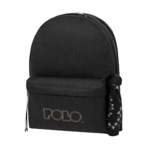 Polo Original Double Scarf Σχολική Τσάντα Πλάτης Γυμνασίου - Λυκείου σε Μαύρο χρώμα 901235-5001