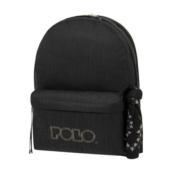 Polo Original Double Scarf Σχολική Τσάντα Πλάτης Γυμνασίου - Λυκείου σε Μαύρο χρώμα 901235-5001