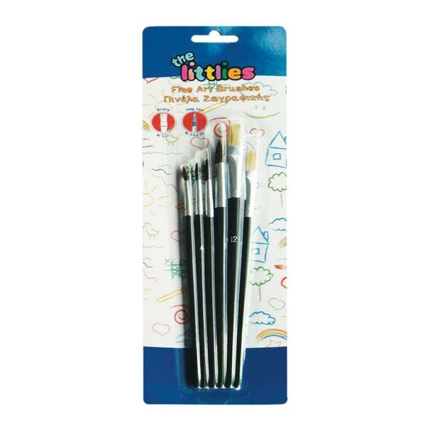 ΠΙΝΕΛΑ ΖΩΓΡΑΦΙΚΗΣ THE LITTLIES 6 ΤΜΧ. (PONY HAIR NO. 2-4-6-10, BRISTLE NO. 8-12) 646085