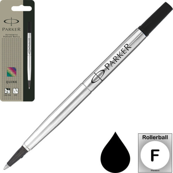 Parker Quinkflow Ανταλλακτικό Μελάνι για Στυλό σε Μαύρο Χρώμα Fine - Image 2