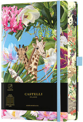 Castelli Eden Giraffe Collection Σημειωματάριο A5 Ριγέ με Θήκη για Στυλό QC6BI.008