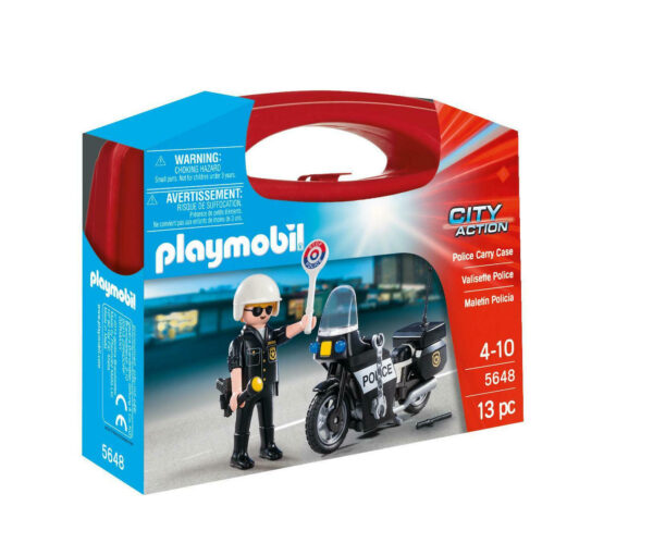 Playmobil City Action Βαλιτσάκι Αστυνόμος με μοτοσικλέτα 5648