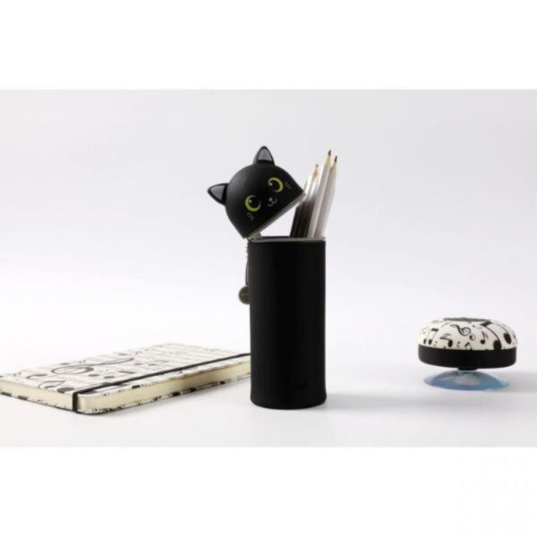 i-Total Gift Cute Animals Κασετίνα Βαρελάκι/ Μολυβοθήκη με 1 Θήκη Μαύρη XL2482 - Image 2