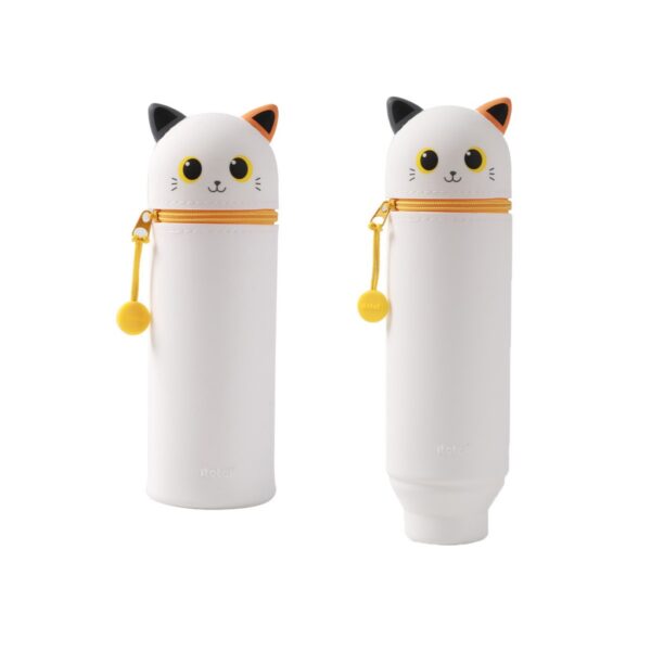 i-Total Gift Cute Animals Κασετίνα Βαρελάκι/ Μολυβοθήκη με 1 Θήκη Λευκό XL2483