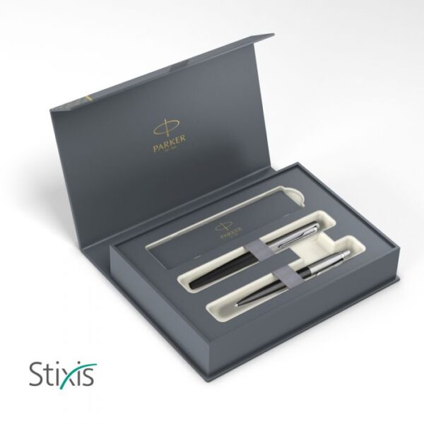 Parker Jotter Bond Street Black CT FP-ΒΡ Σετ Στυλό Ballpoint με Πένα από Ατσάλι Μαύρο σε Θήκη 1171.1222.01