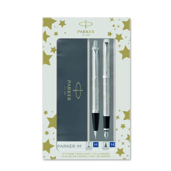 Parker IM Brushed Metal C.C. Σετ Στυλό Ballpoint με Πένα από Ατσάλι Ασημί  1159.9022.08