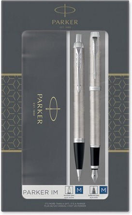 Parker IM Brushed Metal C.C. Σετ Στυλό Ballpoint με Πένα από Ατσάλι Ασημί  1159.9022.08