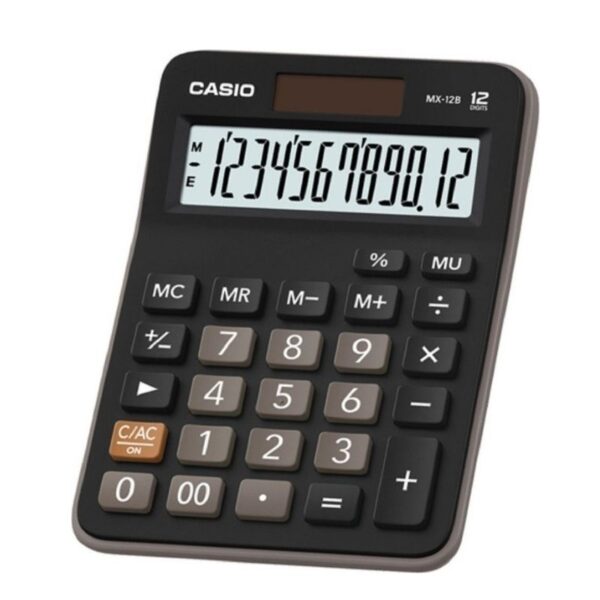 Casio Αριθμομηχανή 12 Ψηφίων Μαύρο  MX-12B