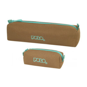 Polo Wallet Κασετίνα Βαρελάκι με 1 Θήκη Sugar Brown & Light Blue 937006 7858